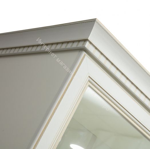 Тумба под ТВ 40.05 Эльмира, Белый/Белая кожа патина