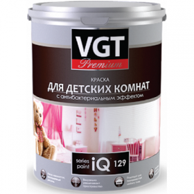 Краска для Детских Комнат VGT Premium IQ 129 0.8л(1.2кг) Экологичная / ВГТ Премиум Белая.