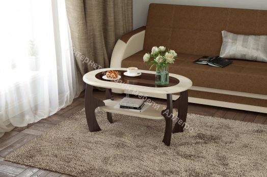 Журнальный стол Маджеста-2 со стеклом, Венге/Клен азия