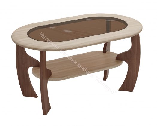 Журнальный стол Маджеста-2 со стеклом, ясень шимо темный/ясень шимо светлый