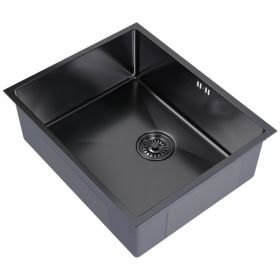 Мойка Ника Подст. Монтаж 53Х43 (3,0) ВЫП 3 1/2 MIXLINE PRO 22СМ с Сифоном (Черный Графит).