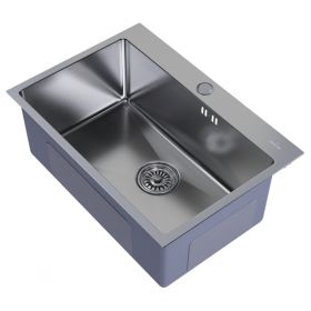 Мойка Ника Настол. Монтаж 65Х45 (3,0) ВЫП 3 1/2 MIXLINE PRO 22СМ с Сифоном (Сатин).