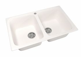 Мойка Ника ML-GM23 Двухчашевая, Молоко (341), 495*775*200ММ.