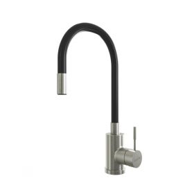 Смеситель для Кухни Ника 35K MIXLINE MLSS-0325 Черный Гибкий Силиконовый Излив.