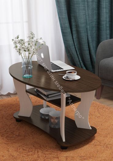 Журнальный стол Сатурн-М05, Вудлайн кремовый/Венге