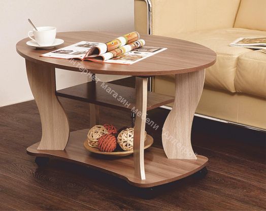 Журнальный стол Сатурн-М05, ясень шимо темный / ясень шимо светлый