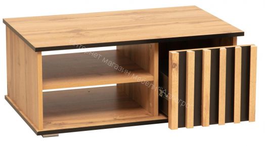 Журнальный стол 51.08 Либерти (опора метал. h=20мм), Дуб вотан/Чёрный