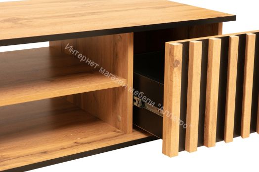 Журнальный стол 51.08 Либерти (опора метал. h=20мм), Дуб вотан/Чёрный