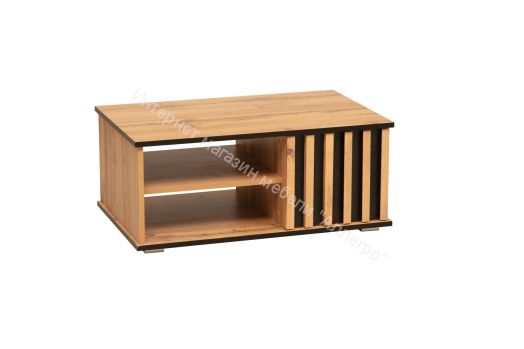 Журнальный стол 51.08 Либерти (опора метал. h=20мм), Дуб вотан/Чёрный