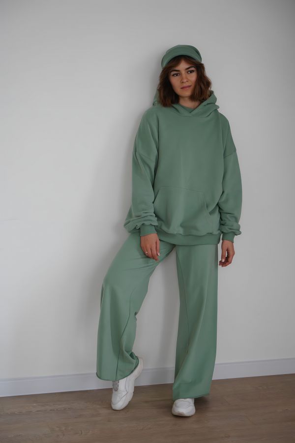 Брюки оверсайз полынь