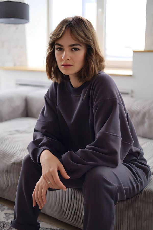 Свитшот геометричный графит