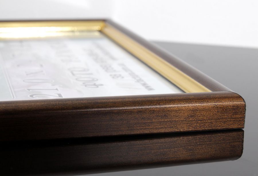 Набор фоторамок на 5 шт фото а4 рамки на стену для фотографий грамот диплома коричневые