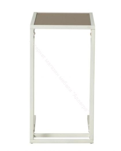 Стол приставной Скандик 42.24 (со стеклом), металл Белый