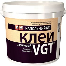 Клей для Линолеума и Ковролина VGT Напольный №1 40кг Эконом, Акриловый / ВГТ Напольный №1.