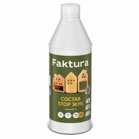 Состав Stop Жук Концентрат 1:9 Faktura 1л для Внутренних и Наружных Работ / Фактура.