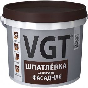 Шпатлевка Фасадная VGT 3.6кг до 7 мм Акриловая, Водостойкая, Малоусадочная / ВГТ Шпатлевка.