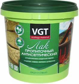 Лак Пропиточный для Дерева VGT 9кг Махагон Акриловый для Внутренних и Наружных Работ без Запаха / ВГТ.