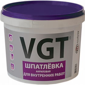Шпатлевка Финишная VGT 3.6кг Акриловая для Внутренних Работ до 7мм / ВГТ.