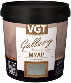 Лессирующий Состав Муар VGT Gallery 0.9кг White Silver с Перламутром, Полупрозрачный / ВГТ Муар.*