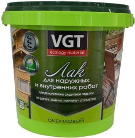 Лак Универсальный VGT 0.9кг Акриловый, Матовый, Бесцветный для Внутренних и Наружных Работ без Запаха / ВГТ Лак Универсальный.