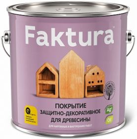 Защитный Состав для Древесины Faktura 9л Махагон с Ионами Серебра и Льняным Масло для Внутренних и Наружных Работ / Фактура.