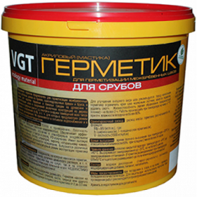 Герметик для Срубов VGT 15кг Сосна, Акриловый, Эластичный, Эффективная Теплоизоляция / ВГТ.