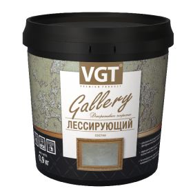 Лессирующий Состав Полупрозрачный VGT Gallery 0.9кг Серебристо-Белый для Декоративных Штукатурок / ВГТ Лессирующий.
