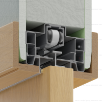 Пенал Double-LUX для раздвижной двери с наличниками (полотна от 2000 до 2400 мм) нижняя направляющая