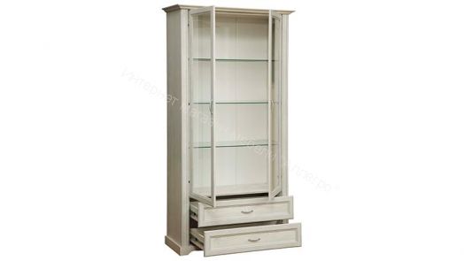 Шкаф комбинированный 32.05, Бетон пайн белый/Бетон пайн белый патина