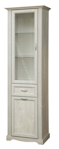 Шкаф - витрина 32.06, Бетон пайн белый/Бетон пайн белый патина