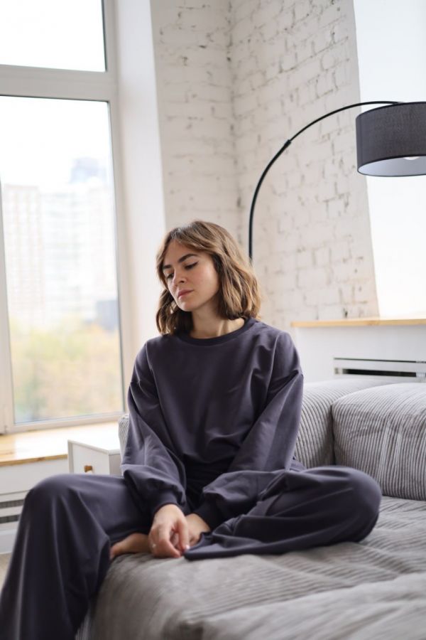 Кофта с длинным рукавом графит