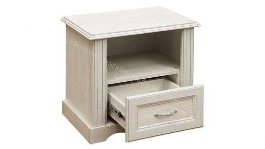 Тумба прикроватная 32.17 Сохо, Бетон пайн белый/Бетон пайн белый патина