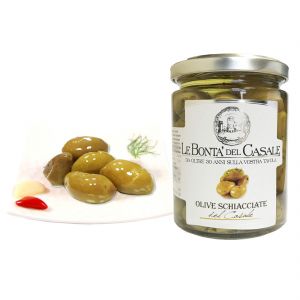 Оливки зеленые Битые Le Bonta del Casale Olive Verdi schiacciate 280 г - Италия