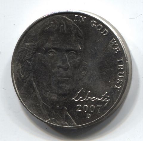 5 центов 2007 США D AUNC