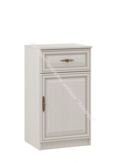 Тумба Габриэлла, Вудлайн кремовый/ПВХ Сандал белый/патина