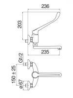 Смеситель для ванны Nobili New road ASRD115/C схема 2