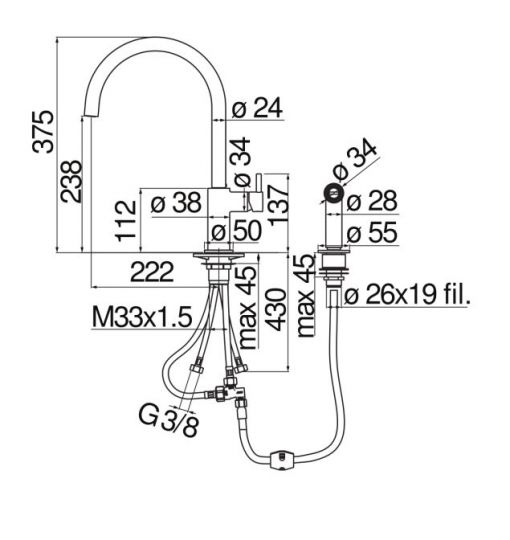 Смеситель для кухни Nobili CUCI CU96600 ФОТО