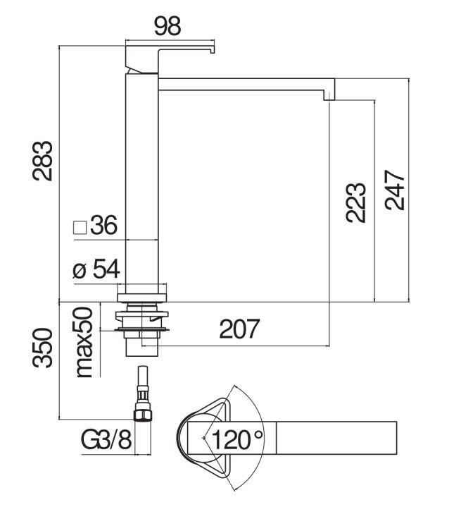 Смеситель для кухни Nobili MIA MI102713 схема 2