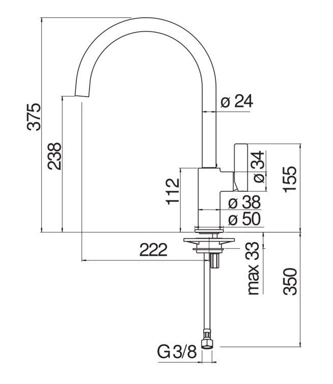 Смеситель для кухни Nobili FLAG FL96113 схема 2