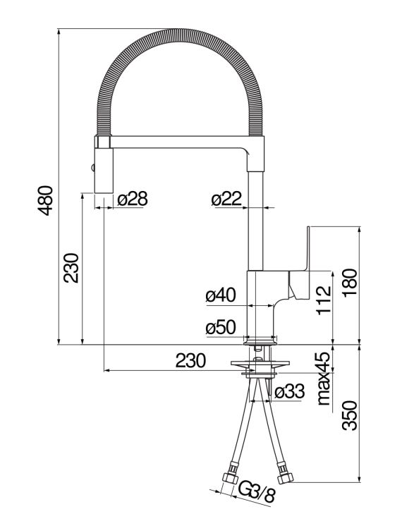 Смеситель для кухни Nobili FLAP MP121300 схема 2