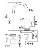 Смеситель для раковины Nobili New road RD00338/2 схема 2