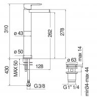 Смеситель для раковины Nobili New road RDC0128/2 схема 2