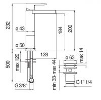 Смеситель для раковины Nobili New road RDC0158/2 схема 2