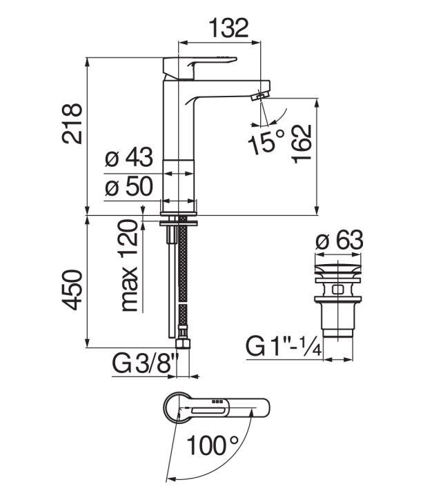 Смеситель для раковины Nobili New road RDH00158/2 схема 2