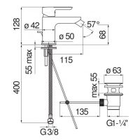 Смеситель для биде Nobili ABC AB87119/1CR схема 2