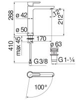 Смеситель для раковины Nobili ABC ABH87128/2 схема 2