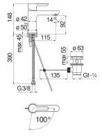 Смеситель для раковины Nobili ABC ABH87118/20 схема 2