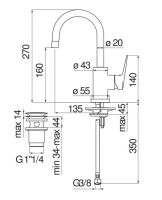 Смеситель для раковины Nobili Blues BS101338/2 схема 2