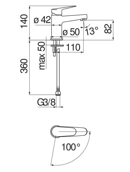 Смеситель для раковины Nobili Blues BSH101118/3 схема 2