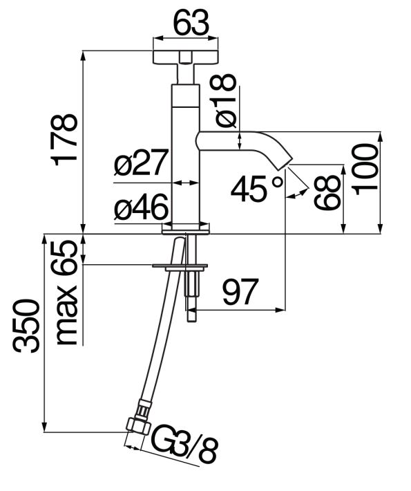 Смеситель для раковины Nobili Lira LR116236 схема 2